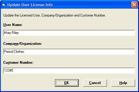 3-10 / FAS 50 Asset Accounting - Peachtree Edition Quick Start Guide 2. Enter your name, company name, and customer number, and then click OK.