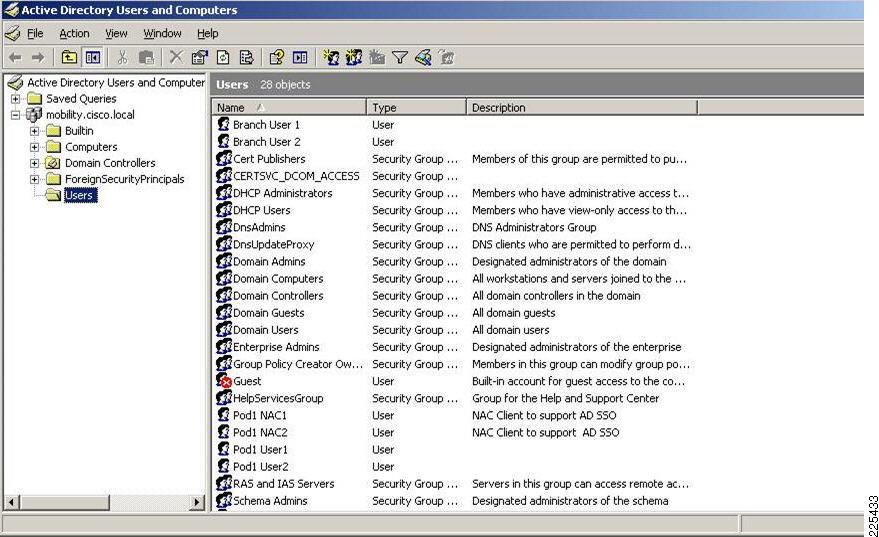 accounts (Pod1 NAC1 and Pod1 NAC2) that have been created in Active Directory to allow