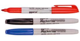 red, blue, black, green Marker Code: AV 2488 Round tip permanent ink marker Pack