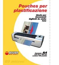 Pouches for laminators A4 pouches for laminators Code: AV 3131/80 A4 pouches for laminators