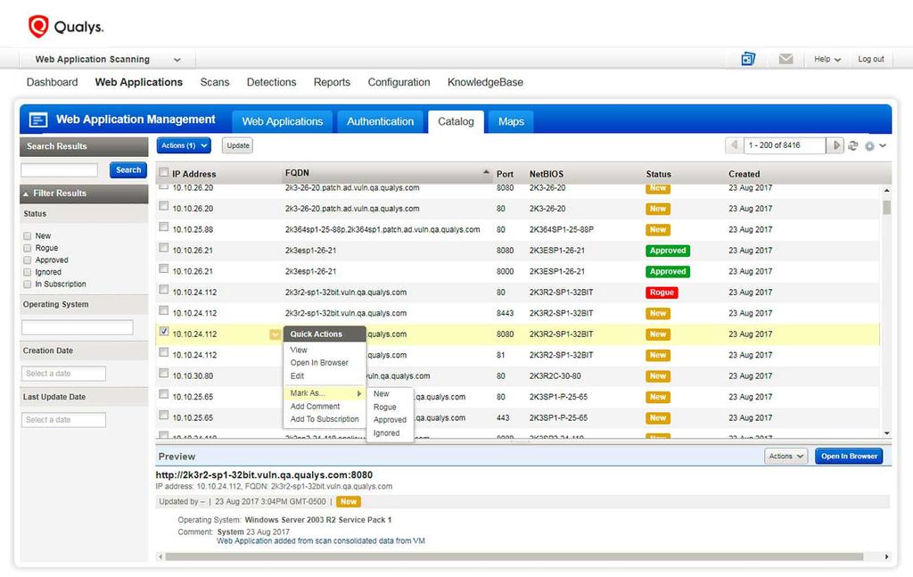 Qualys Web Application Scanning A leading dynamic application security testing (DAST) tool Delivered via the Qualys Cloud Platform Identifies