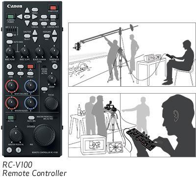 RC-V100 Remote Controller Support The XF400 Professional Camcorder is compatible with Canon's optional RC-V100 Remote Controller, enabling image