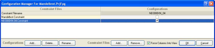 Resulting configuration and constituent constraint files (auto-configuration-related files will be automatically assigned).
