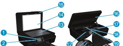 2 Get to know the HP Photosmart Printer parts Control panel features Status lights and buttons Downloaded from www.vandenborre.