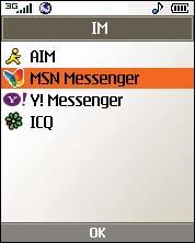 Instant Messaging If you subscribe to an instant messaging (IM) service such as AOL, MSN, Yahoo!, or ICQ, you can take the convenience and fun of IM on the go with your mobile phone. 1.