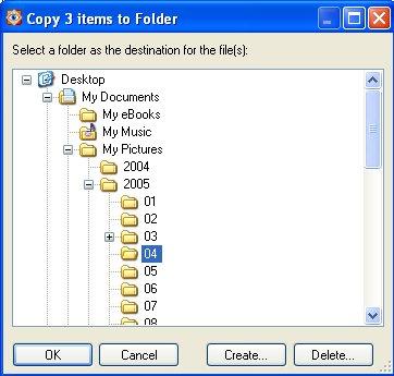 Navigate to the folder into which you would like to copy the files and folders (you can also create a new folder at this point) c.