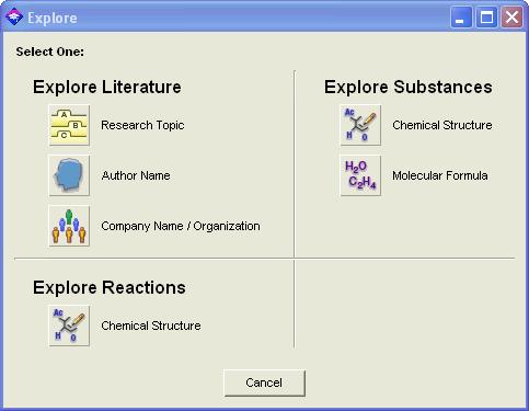 12 Explore Explore Explore allows you to look for scientific information dating from 1907 to the present in the CAS databases as well as information dating from 1950 to the present in the MEDLINE