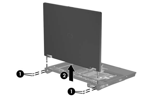 Removal and Replacement Procedures 6. Position the computer with the rear panel toward you. 7. Remove the four Torx8 T8M2.5 10.