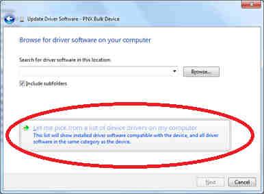 5. Click Let me pick from a list of device drivers