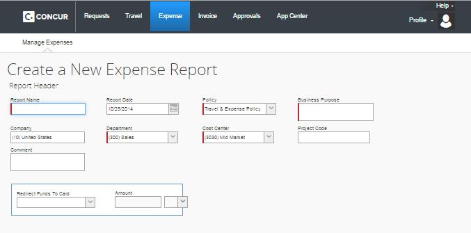 Creating an Expense Report Create a New Expense Report How to