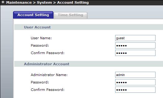 6 Maintenance 6.1 System 6.1.1 Account Setting Users can log in via the web interface by entering the username and password to view administration pages.