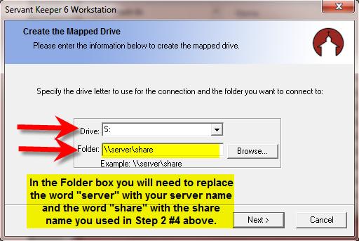 If you choose [Create Mapped Drive] you will see this window: If you choose [Create Mapped Drive]: Select