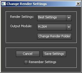 Render Settings By default, every comp created by the script will be placed in the render queue using the default settings for your render queue.
