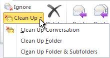 When a message contains all the previous messages in the conversation, you can click Clean Up to eliminate redundant messages.