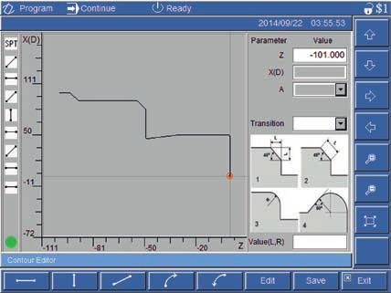 10 Graphic contour editor The IndraMotion MTX graphic contour editor makes programming of simple to complex contour definitions easy.