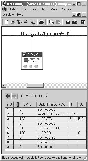 PROFIBUS 4 Configuring MOVIFIT -Classic The following figure shows the MOVIFIT -FC