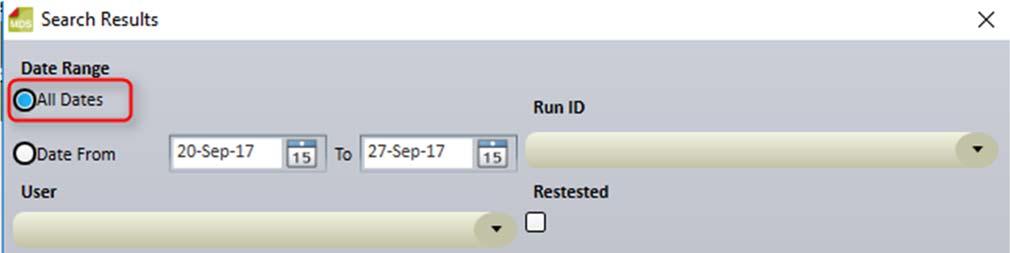 Then select All Dates or enter the desired date range, and select the
