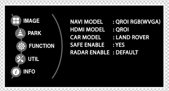 Factory setting Navigation & Car model setting up NAVI MODEL : Setting up RGB Navigation.