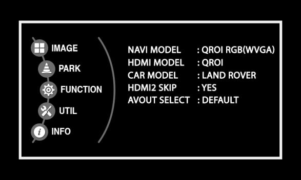 HDMI2 SKIP : Skipping HDMI mode when switching modes. AVOUT SELECT : Selecting background sound through car AUX.