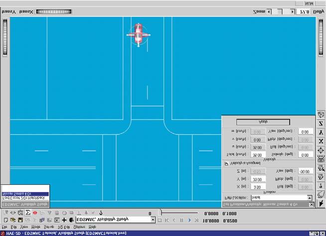 Creating Events Figure 5-7 Positioning the Nissan Sentra using the Event Editor. The manipulators can be used to drag and drop the vehicle into position.