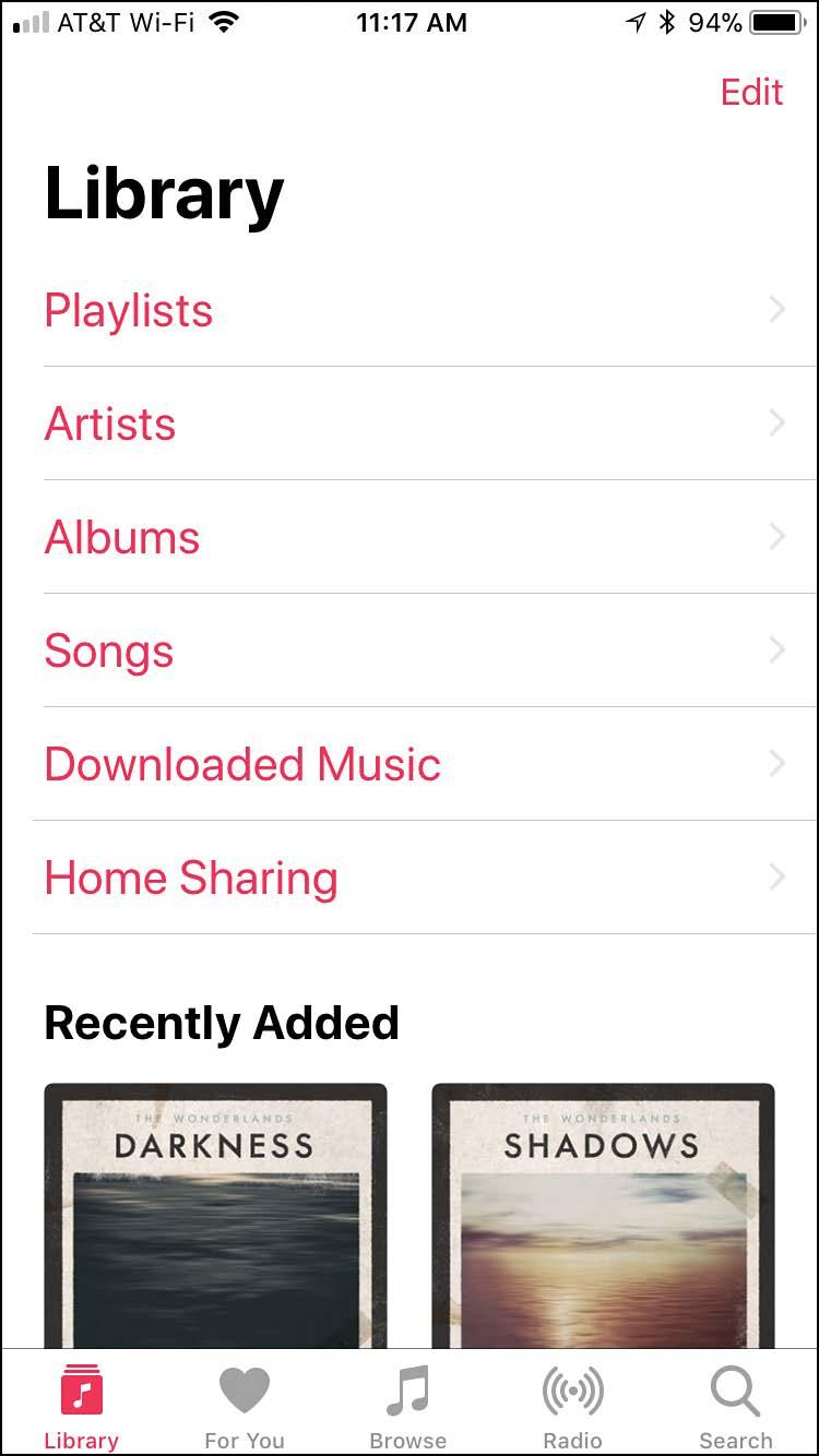 upper-left corner of the screen until you move to that page.) 3 Tap Songs.