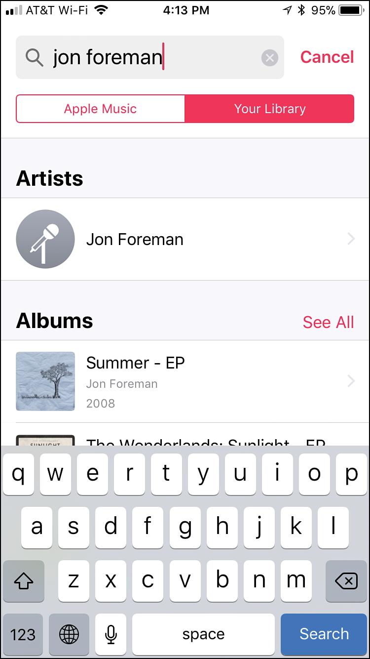 24 Chapter 15 Working with Other Useful iphone Apps and Features 6 Search the music in your library by tapping Your Library, or search Apple Music by tapping Apple Music.
