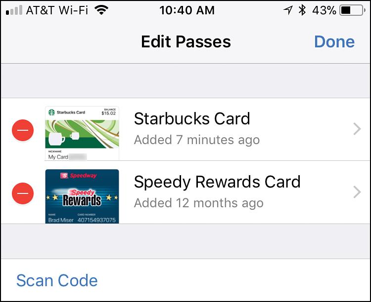 Working with the Wallet App and Apple Pay 69 3 Tap Scan Code.