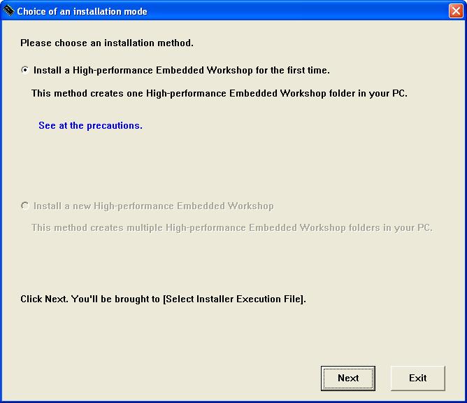 (5) The [Choice of an installation mode] dialog box will appear.