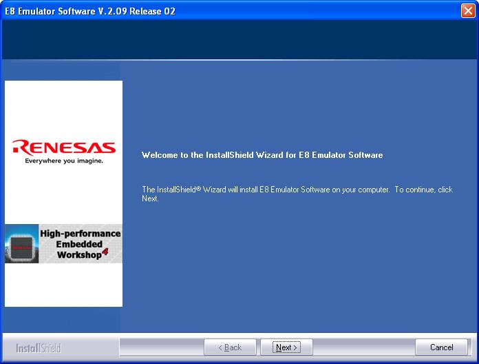 9 Selecting the Language for Installation (10) Installation of the E8 emulator software