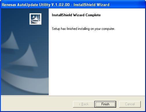 (23) After the [AutoUpdate Utility] component has been installed, the [InstallShield Wizard Complete] dialog box will