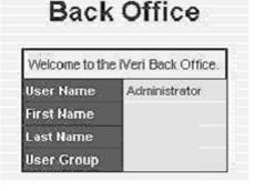 6 BACKOFFICE WELCOME Reflects who is logged in and provides