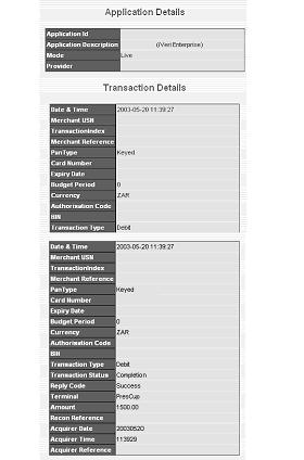 12.2 Transaction History To obtain a list of
