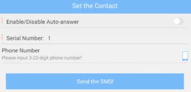 4) Click Send the SMS! for each contact. To delete an emergency contact, hold the phone number to be deleted until a window appears that reads: SMS will be sent to delete the contact!