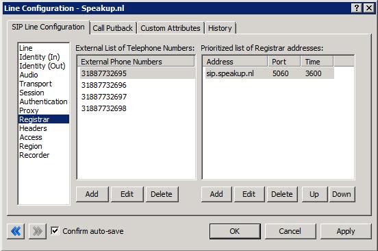 Figure 10: Registrar Menu Line Configuration Page External Phone Numbers This box should have the respective group of phone numbers allocated to the customer from the SIP Carrier.