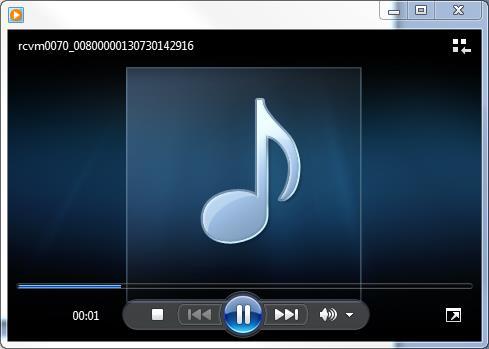 24 Installing BRV Client 2. Your default Windows Media Player is started and the audio conversation is played back. 3.
