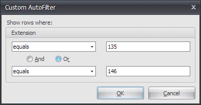 30 Installing BRV Client 2. Click on (Custom) option. 3. The Custom AutoFilter window displays.