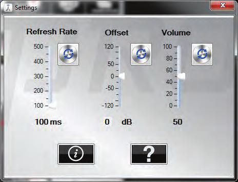 Settings From the user interface, click the button for control settings The refresh rate can be fine-tuned depending on how the user would like to see the output (the higher the refresh rate the