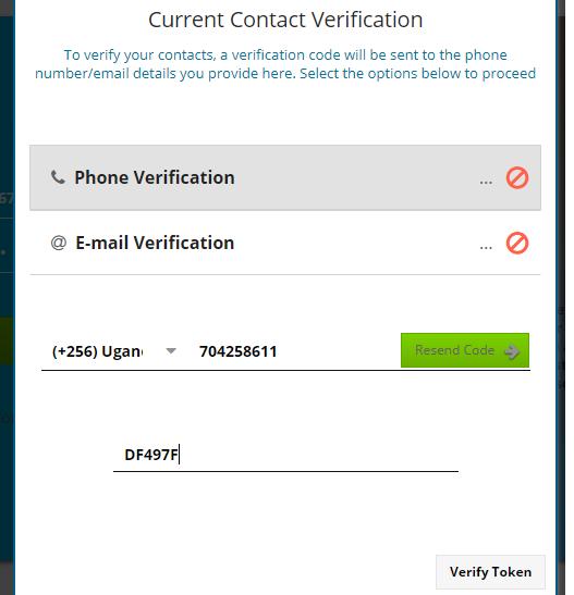 E.g.: Enter your Number here, the system will send you a TOKEN on that Contact Provided. This is the Token sent to me and I have to Verify Token to proceed.