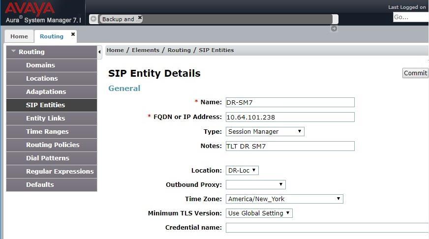 6.3. Administer Session Manager Entity Select Routing SIP Entities from the left pane, followed by the applicable SIP