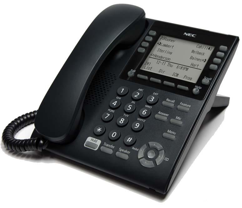 DT820 IP Terminal SV9100 SV9300 SV9500 Full-feature, entry-level display phone for rich communications applications and services on the desktop > 168 X 128 dot matrix grey scale backlit LCD > XML