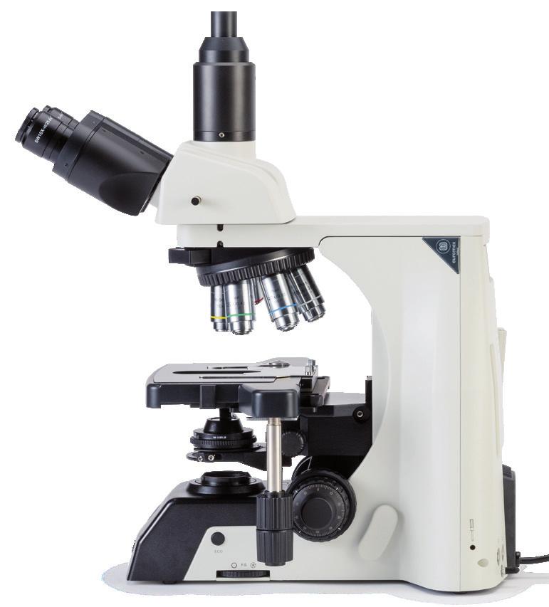 at the back of the microscope ensures safe transportation of the microscope and the integrated