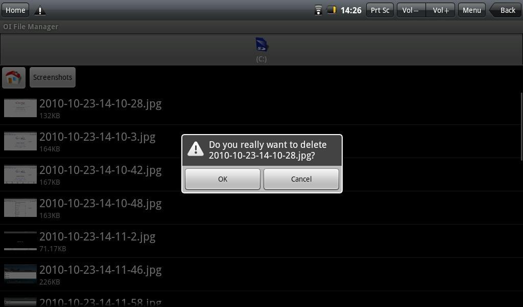 Delete Files: Select the file you want to delete, long press the
