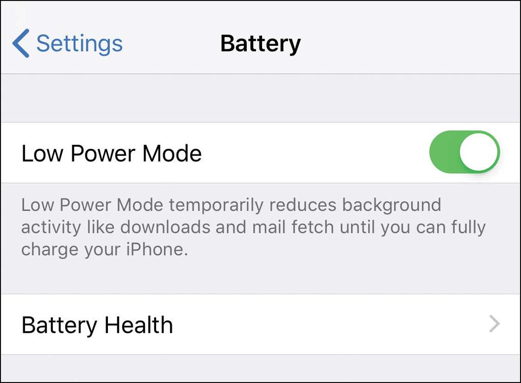 For the First Time on this iphone The first time you manually activate Low Power Mode, you might see a warning prompt. Tap Continue to clear the prompt and activate Low Power Mode.