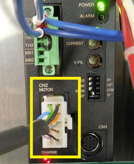 To complete the wiring, connect the accessory motor cable (the black or gray wire with the yellow band