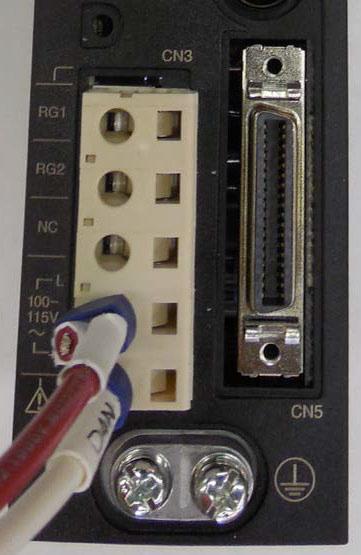 The 110V power connector is connected to the bottom white plug of the driver.