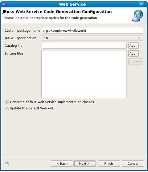 Creating a Web Service from a WSDL document using JBossWS runtime Figure 2.9.