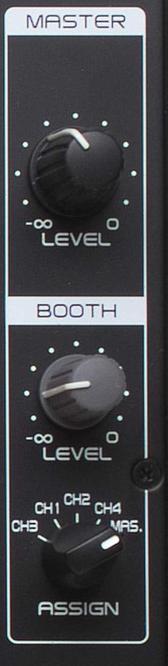 Master Output, Booth Output MASTER OUTPUT Volume level knob In DEX: VOL