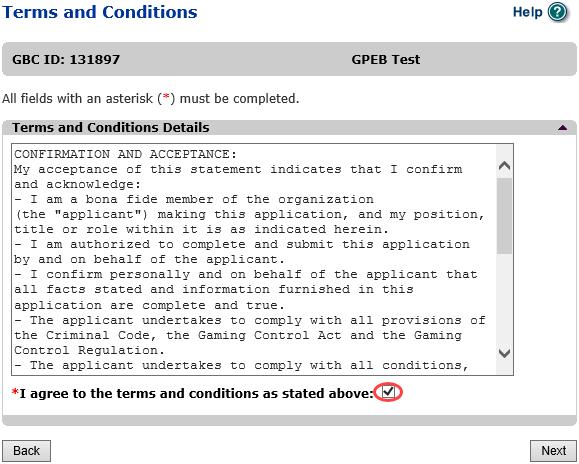 14. Read and agree to the Terms and Conditions Click the check box to confirm you have read,