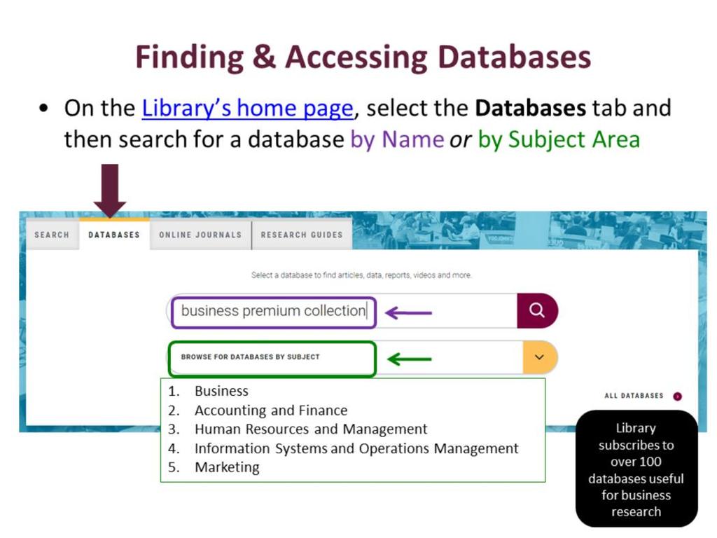 All of the Library s databases should be accessed through the Library s home page at library.mcmaster.