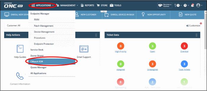 2 The Admin Console The EDR admin console allows you to enroll endpoints, create polices, view and analyze events and more. You need to install the EDR agent on all endpoints you wish to manage.